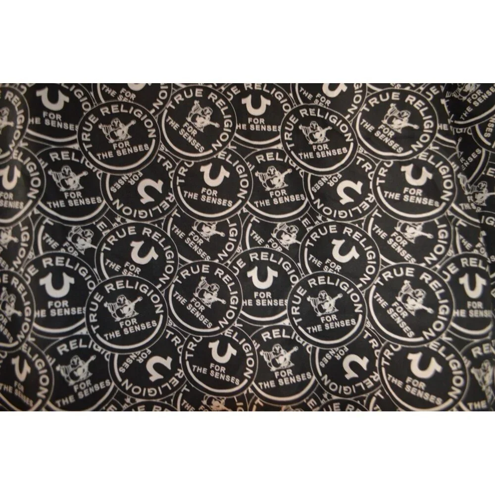 True Religion AOP Resort Shirt XL Jet Black All Over Logo NWT Mens $79 MSRP